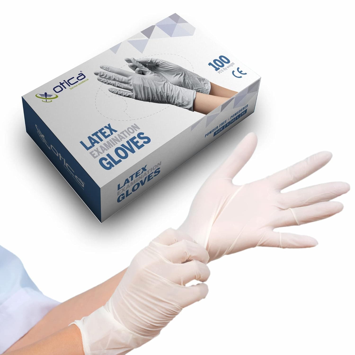 OTICA Latex Hand Gloves|100 pcs|Medium