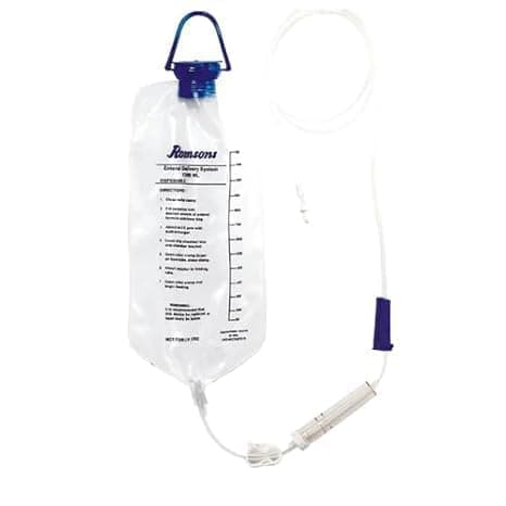 Medical Feeding Bag with Transfer Set, Drip Chamber, Flow Controller, 1200 ml, Pack of 2