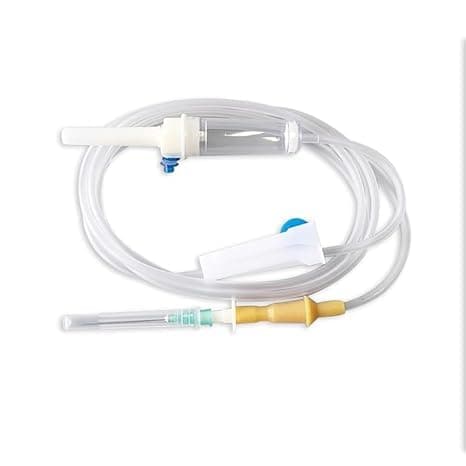 Sterile IV Infusion Set | Disposable Drip Set for Medical Fluid Transfer 